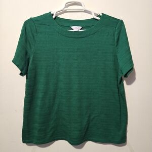 Liz Claiborne Casual Crew Neck Short Sleeve T Shirt Cotton Polyester XXL Green